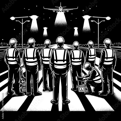 Airport Runway Night Inspection