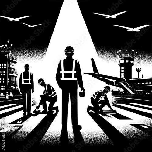 Airport Runway Night Inspection