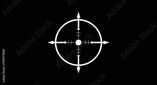 Illustration of a white target symbol on a, representing accuracy, focus, and strategic aiming