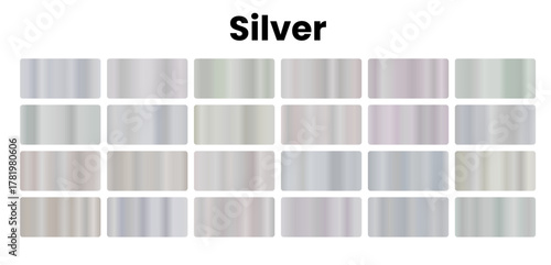 Sleek silver gradients, modern metallic hues, elegant and cool tones, perfect for futuristic designs, shiny art, and sophisticated textures, radiant and timeless appeal 