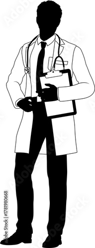 Silhouette doctor man medic...