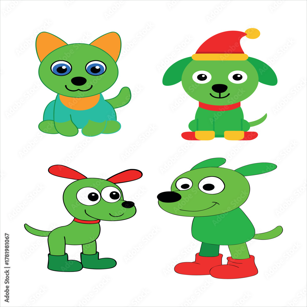 Obraz premium Funny Cartoon Puppy Vector Art