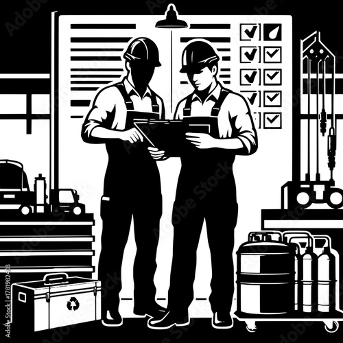 Runway Safety Team Reviewing Checklist