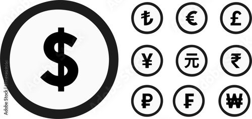 International Currency Symbols Money Icons