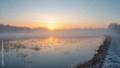 Dawns Embrace. A landscape of ethereal light, frosted textures, and gentle forms.