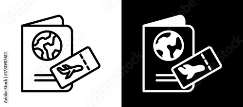 Passport whiteblack icon