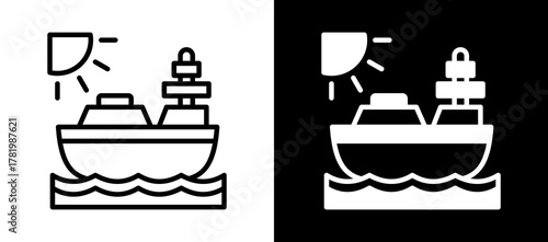 Boat whiteblack icon
