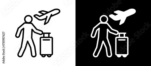 Traveler whiteblack icon