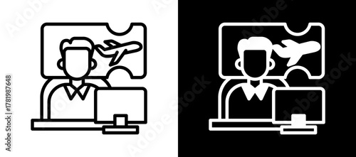 Travel Agent whiteblack icon