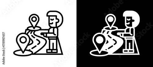 Distance whiteblack icon