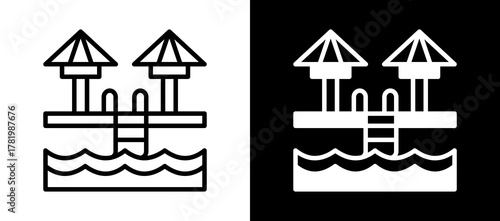 Pool whiteblack icon