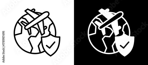 Travel Insurance whiteblack icon