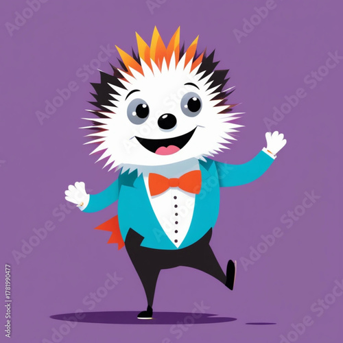 Whimsical Fictional Creature Dressed in Formal Attire Dancing Joyfully
