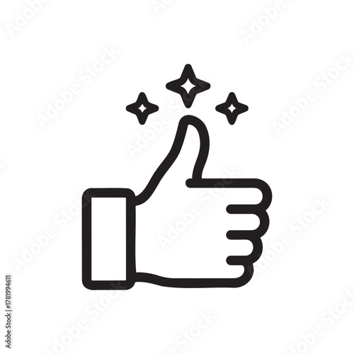Thumbs up icon with sparkles