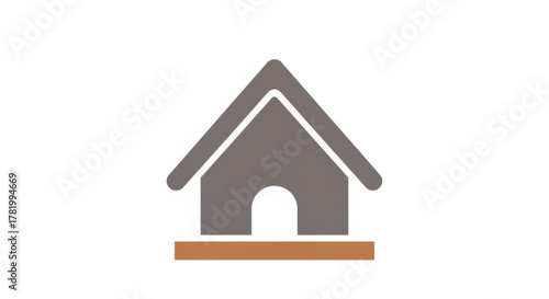 A simple and modern illustration of a dog house, perfect for use in petrelated designs and advertising