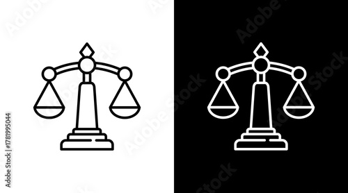 Balance Scale White Icon Set Design
