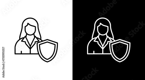 Compliance Officer White Icon Set Design