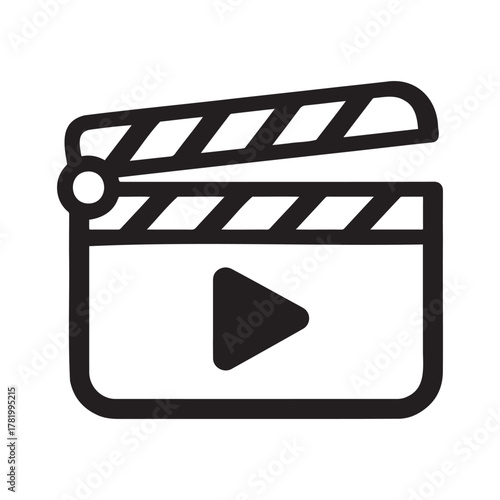 Clapperboard with play button icon