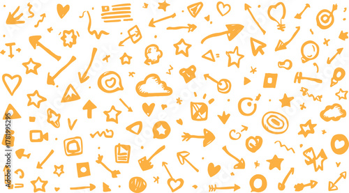 Seamless vector pattern design set with hand drawn alphabet letters and numbers illustration for school wallpaper