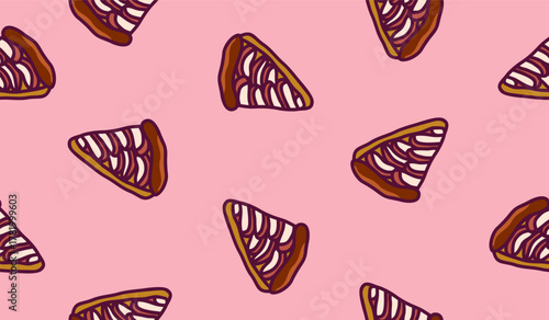 Cute apple pie seamless pattern background