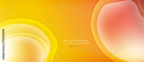 Abstract yellow, orange layers create flowing background. Gradient shades offer modern visual appeal. Simple design, warm tones.