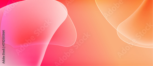 Abstract gradients, soft pinks, oranges blend seamlessly. Fluid shapes create calming visual experience. Minimalist design.