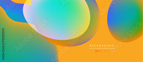 Abstract fluid shapes blend vibrant colors. Gradient transitions create dynamic visual texture. Modern design element for backgrounds.