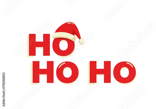 Festive Ho Ho Ho with Santa Hat for Christmas Cheer 1.