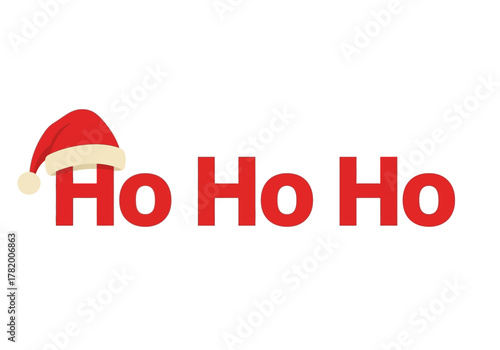 Festive Ho Ho Ho with Santa Hat for Christmas Cheer.