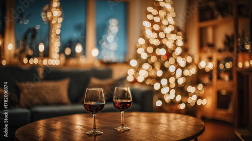 Cozy New Year Home Scene with Warm Lights