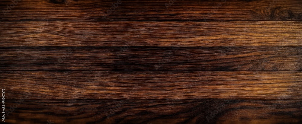 Fototapeta premium Dark brown textured wooden surface with natural wood grain patterns and smooth finish