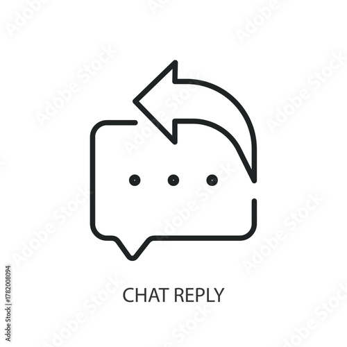 Chat reply thin line icons. Original vector illustration.