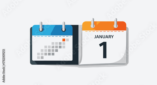 Calendar graphic with January 1st and a schedule for efficient date planning and event organization