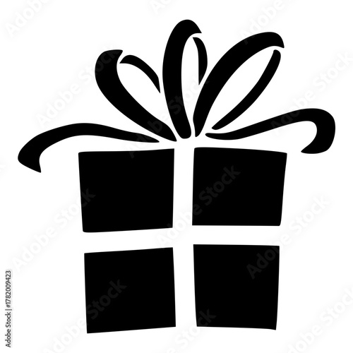 Minimalist gift box present with ribbon vector image for christmas birthday celebration surprise party design element free vector