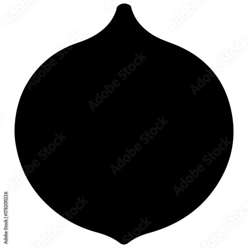 Silhouette of an onion, a common vegetable ingredient