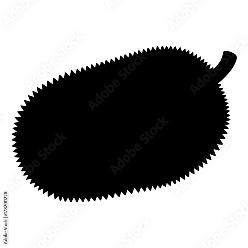Silhouette of a jackfruit, tropical and healthy food