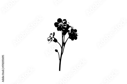Whimsical Forget Me Not Flower Bouquet | Clean, isolated vector art for creative projects.