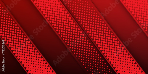 red background with diagonal halftone-patterned stripes. Suit for banner, web, brochure, pamflet and presentation