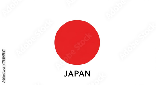 The flag of japan features a red circle representing the sun against a white backdrop, symbolizing the nation