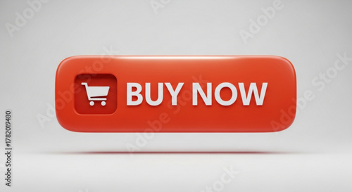 An inviting red buy now button with a shopping cart icon, perfect for ecommerce promotions