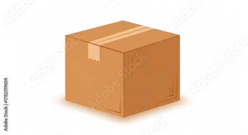 Cardboard box brown parcel with tape delivery and shipping concept closed container for storage package