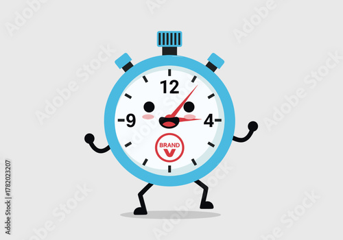 Music Clock Mascot for Time and Beat Concept