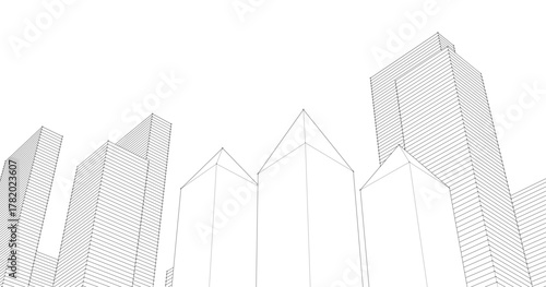 modern city urban concept 3d illustration