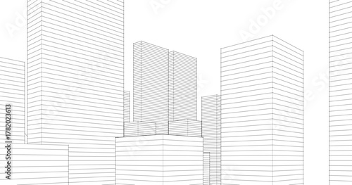 modern city urban concept 3d illustration