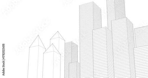 modern city urban concept 3d illustration