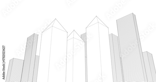 modern city urban concept 3d illustration