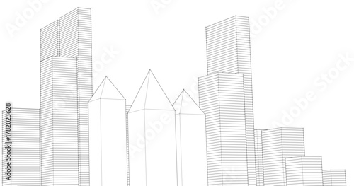 modern city urban concept 3d illustration