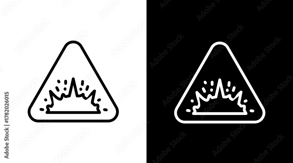 Obraz premium Explosive Hazard White Icon Set Design