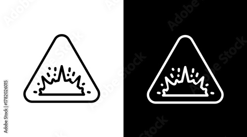 Explosive Hazard  White Icon Set Design
