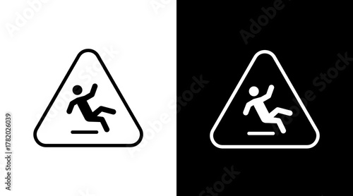 Slippery Floor  White Icon Set Design